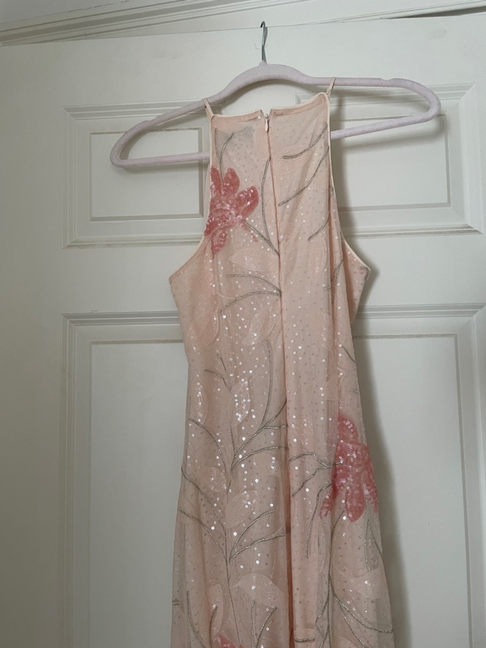 Badgley Mischka Blush Pink Floral Gown - Picture 3 of 5